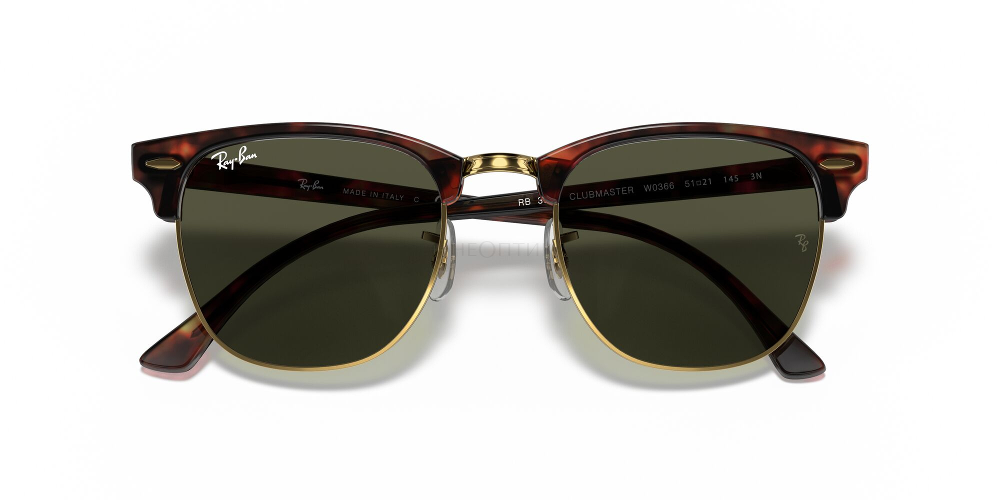 Солнцезащитные очки Ray-Ban CLUBMASTER 0RB3016 W0366 51